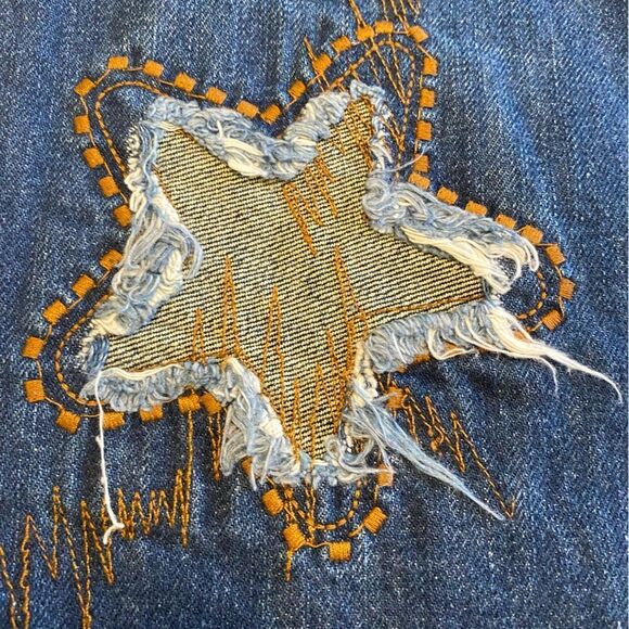 RARE NWT Von Dutch Star Patch Flare Jeans Y2K Deadstock Size 27 USA 34” Inseam - Picture 4 of 15